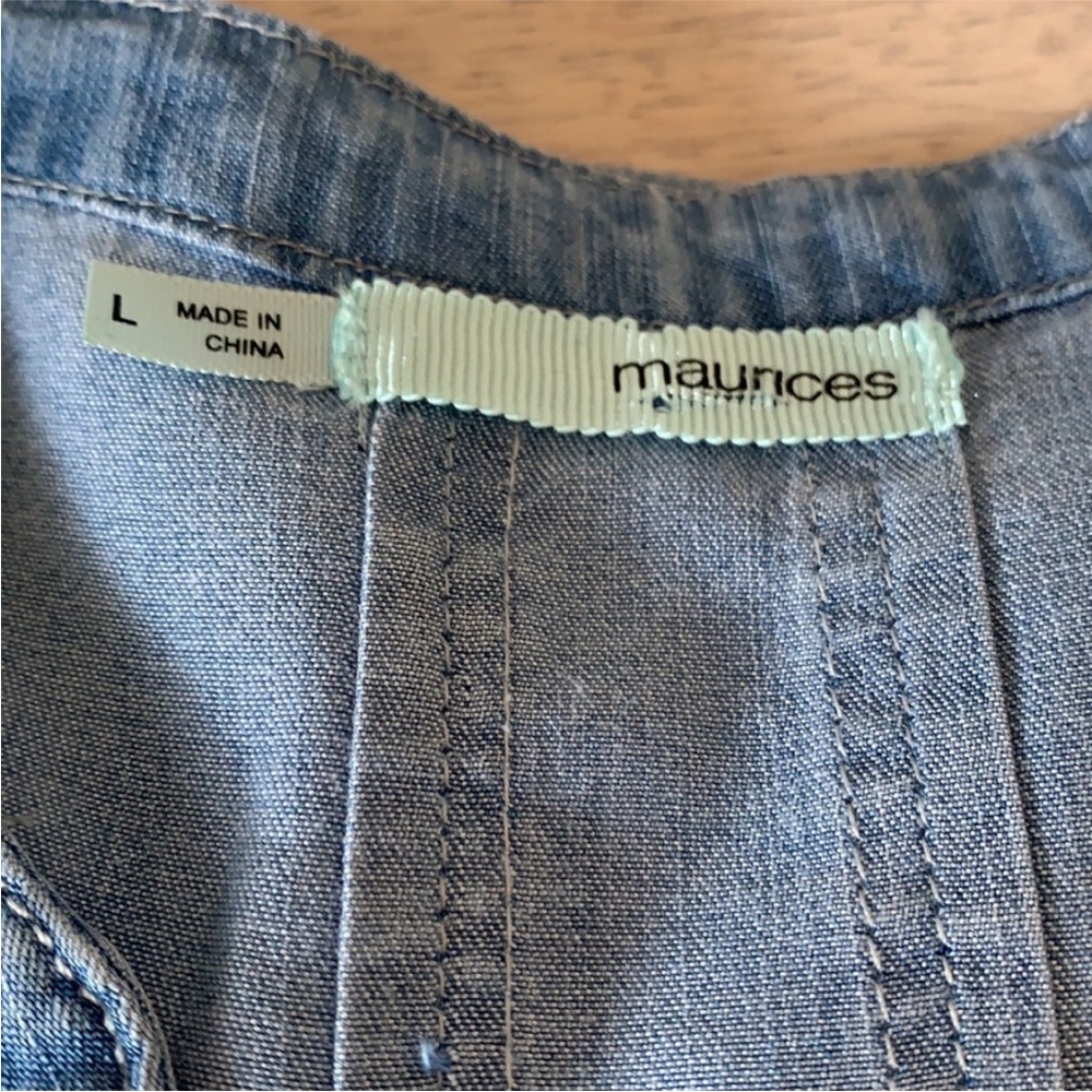 Maurice's Embroidered Chambray Super Soft Dress Size Large - Picture 6 of 10